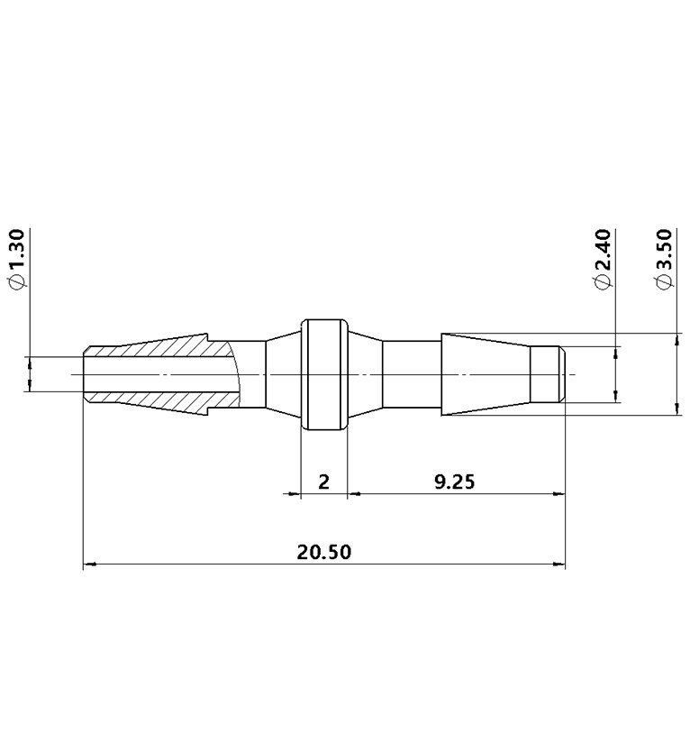 2.4mm(3/32英寸)直通接头