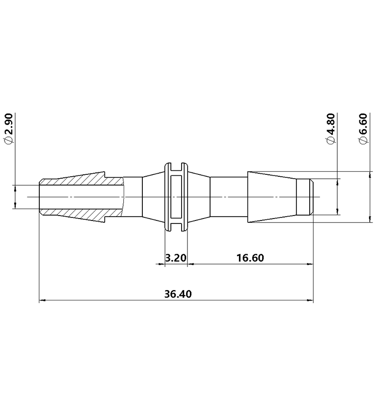 4.8mm(3/16英寸)直通接头