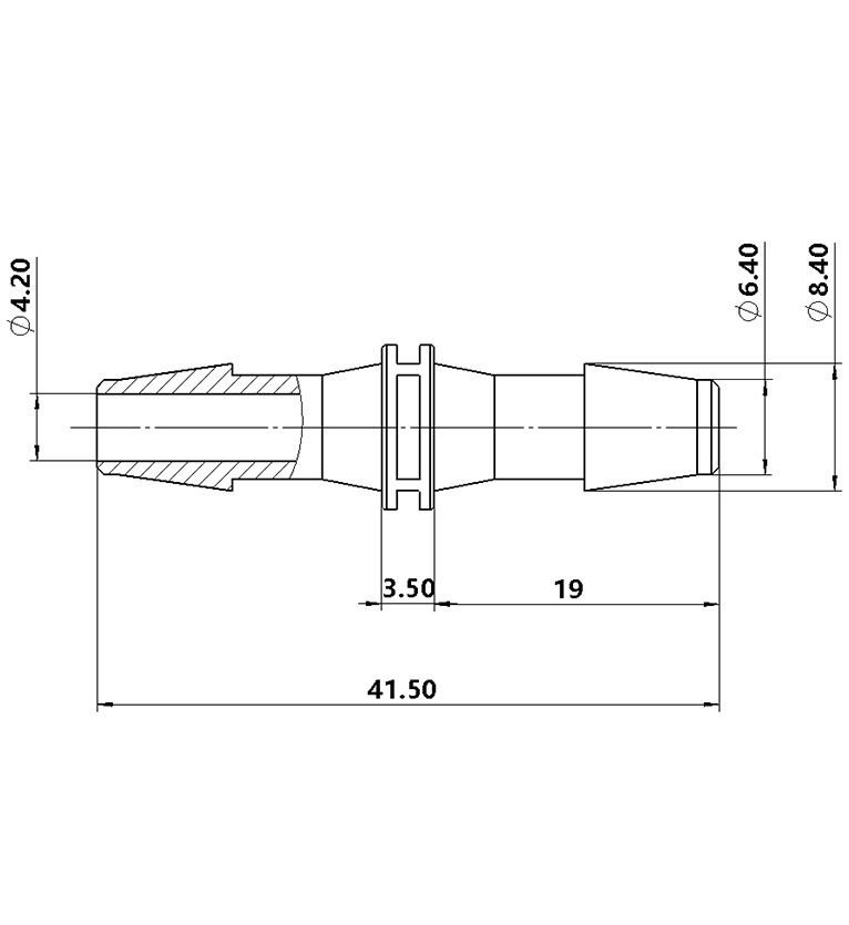 6.4mm(1/4英寸)直通接头
