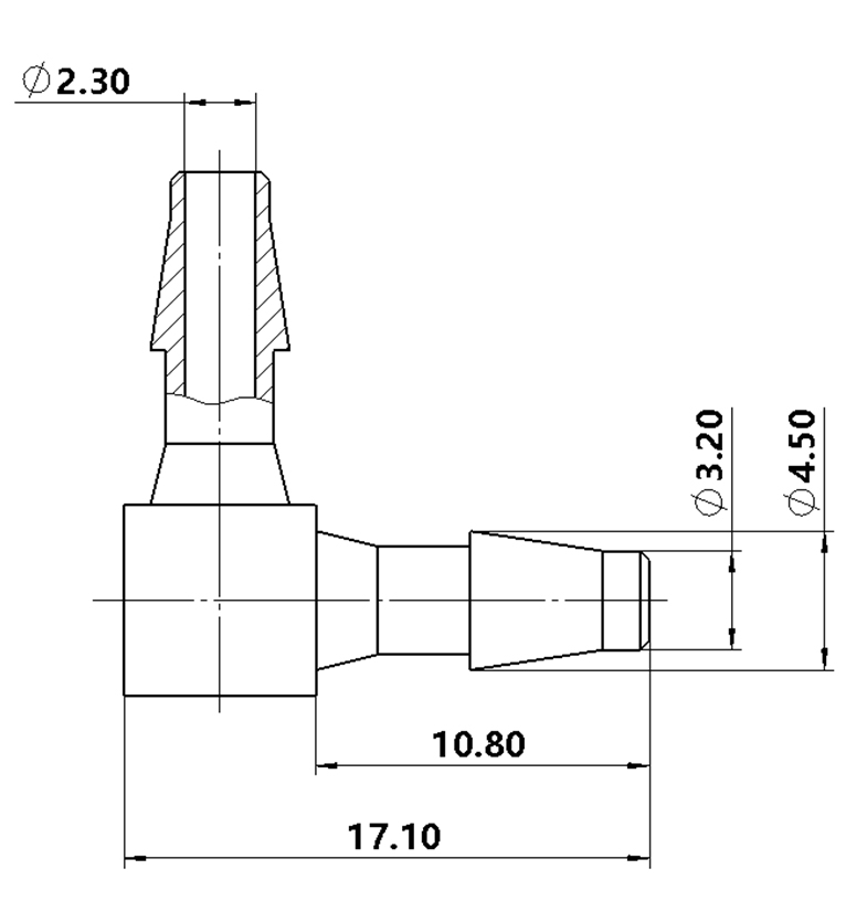 3.2mm(1/8英寸)L型塑料接头
