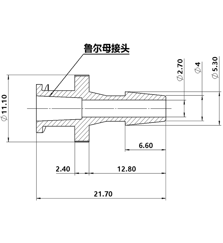 3.9mm(5/32)尼龙鲁尔母接头